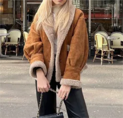 Serene Suede Lambswool Coat